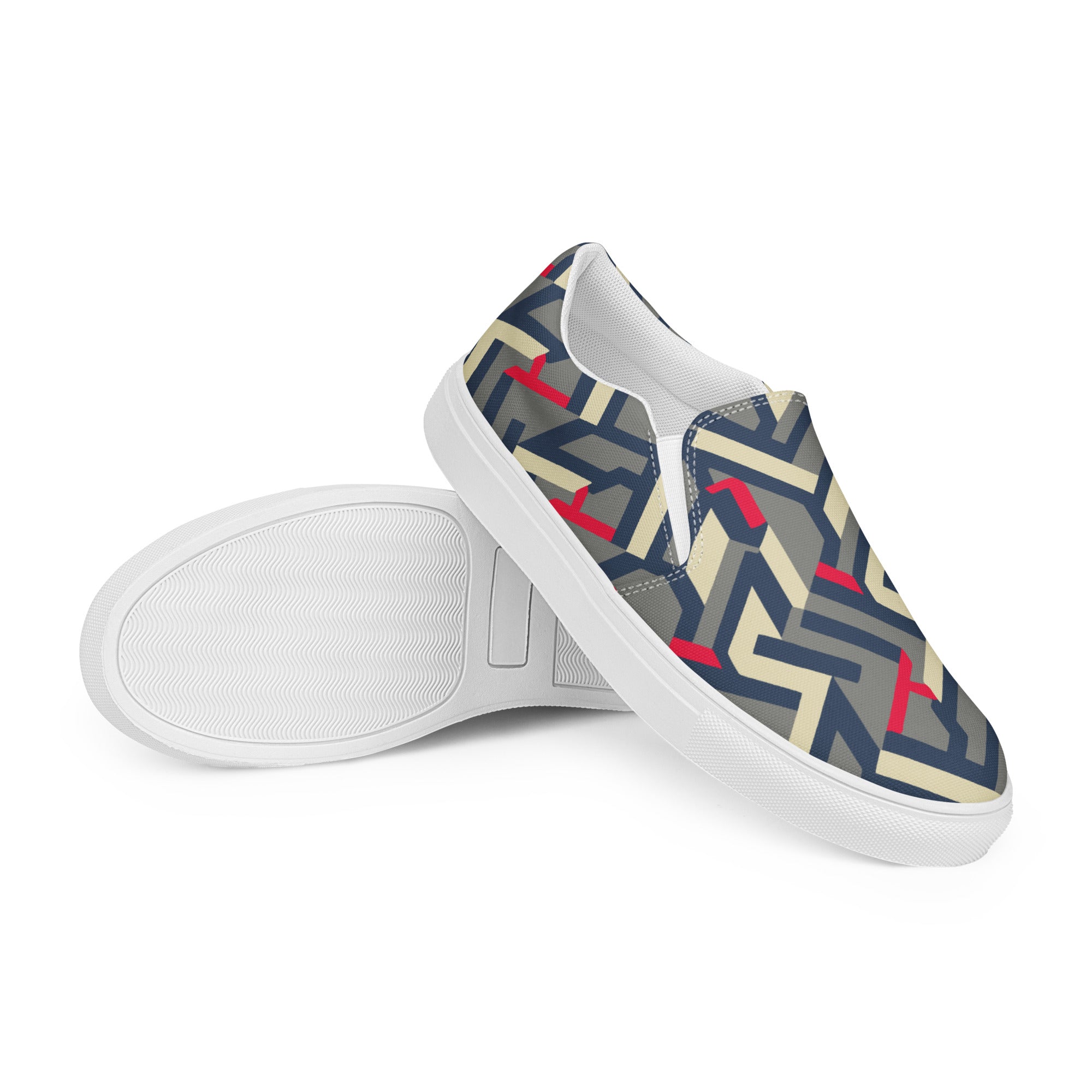 Red Men’s slip-on canvas shoes