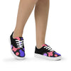 Women’s pink and purple in black lace-up canvas shoes