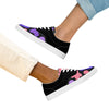 Women’s pink and purple in black lace-up canvas shoes