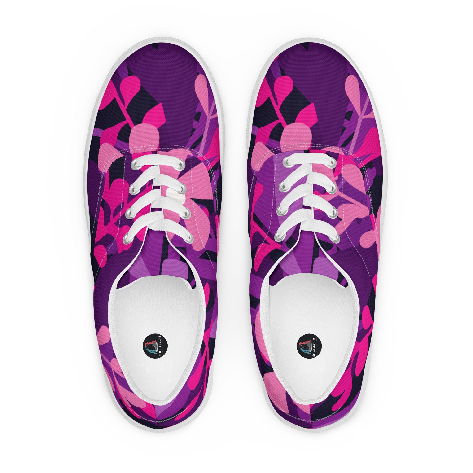 Women’s Pink and purple lace-up canvas shoes