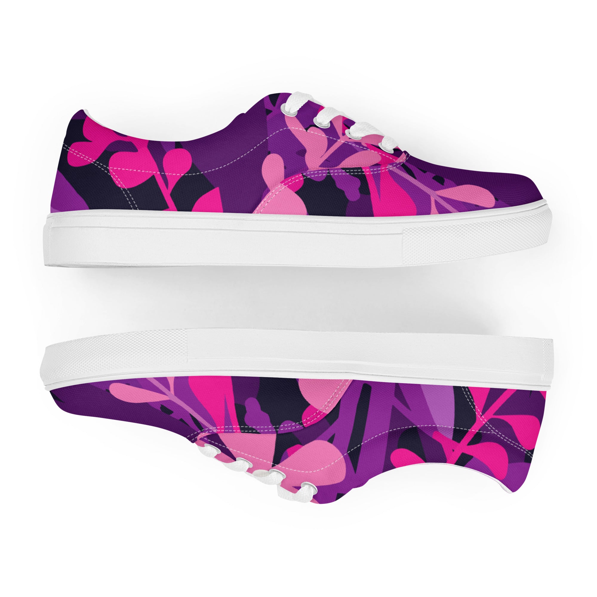 Women’s Pink and purple lace-up canvas shoes