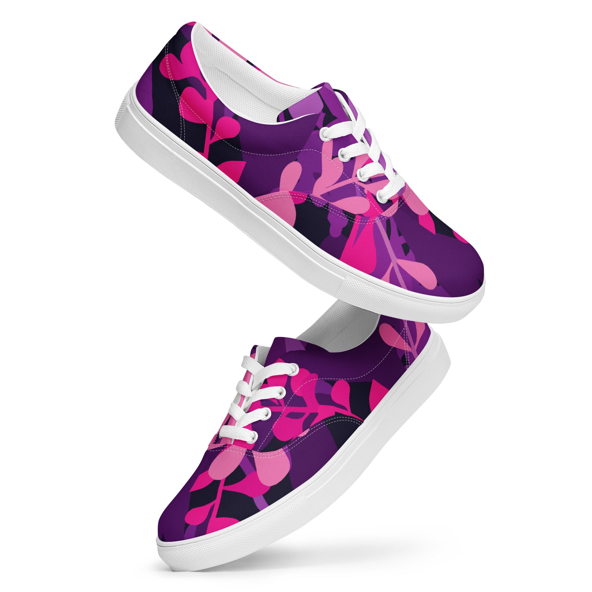 Women’s Pink and purple lace-up canvas shoes