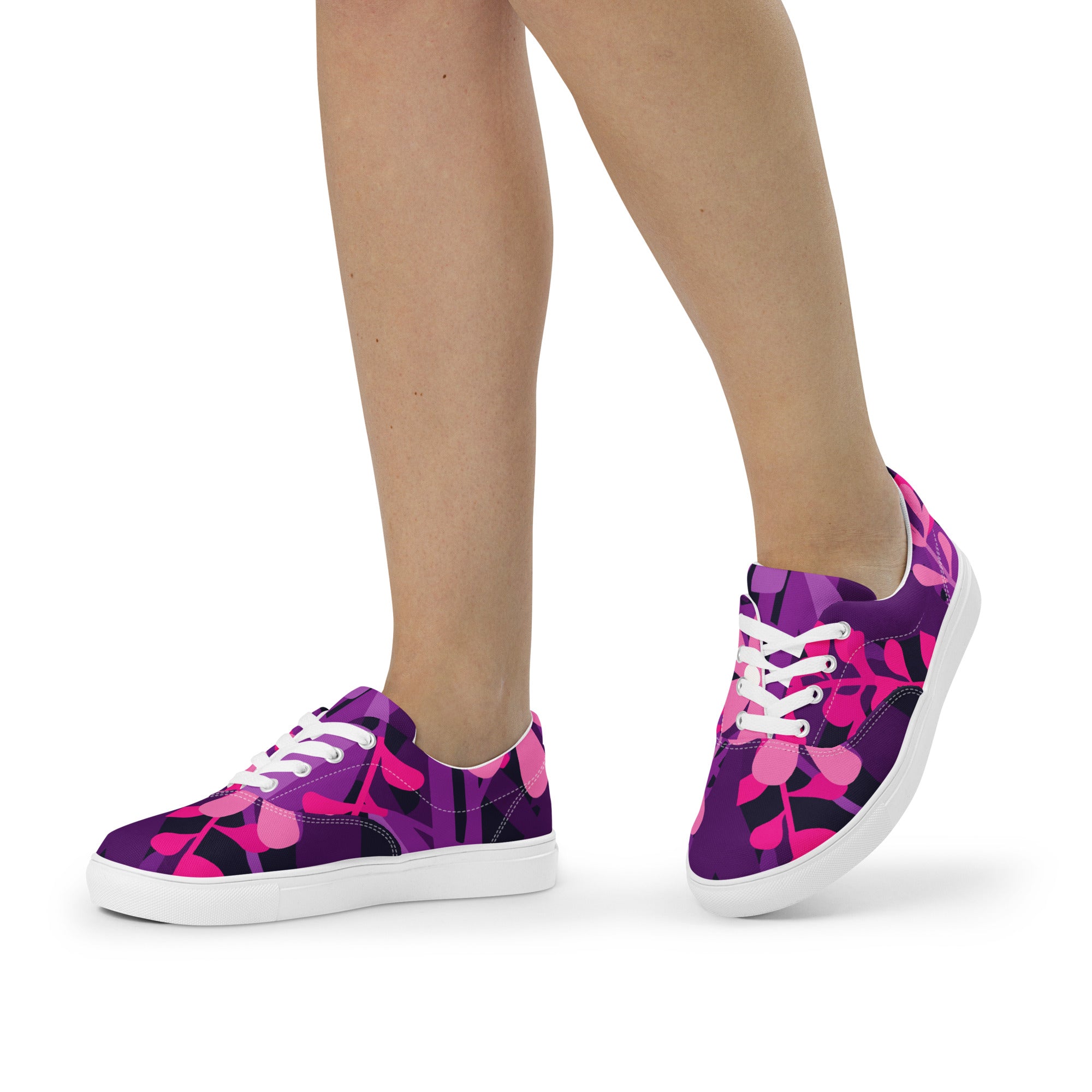 Women’s Pink and purple lace-up canvas shoes