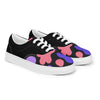 Women’s pink and purple in black lace-up canvas shoes