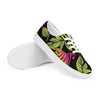 Women’s lace-up pink and Green canvas shoes