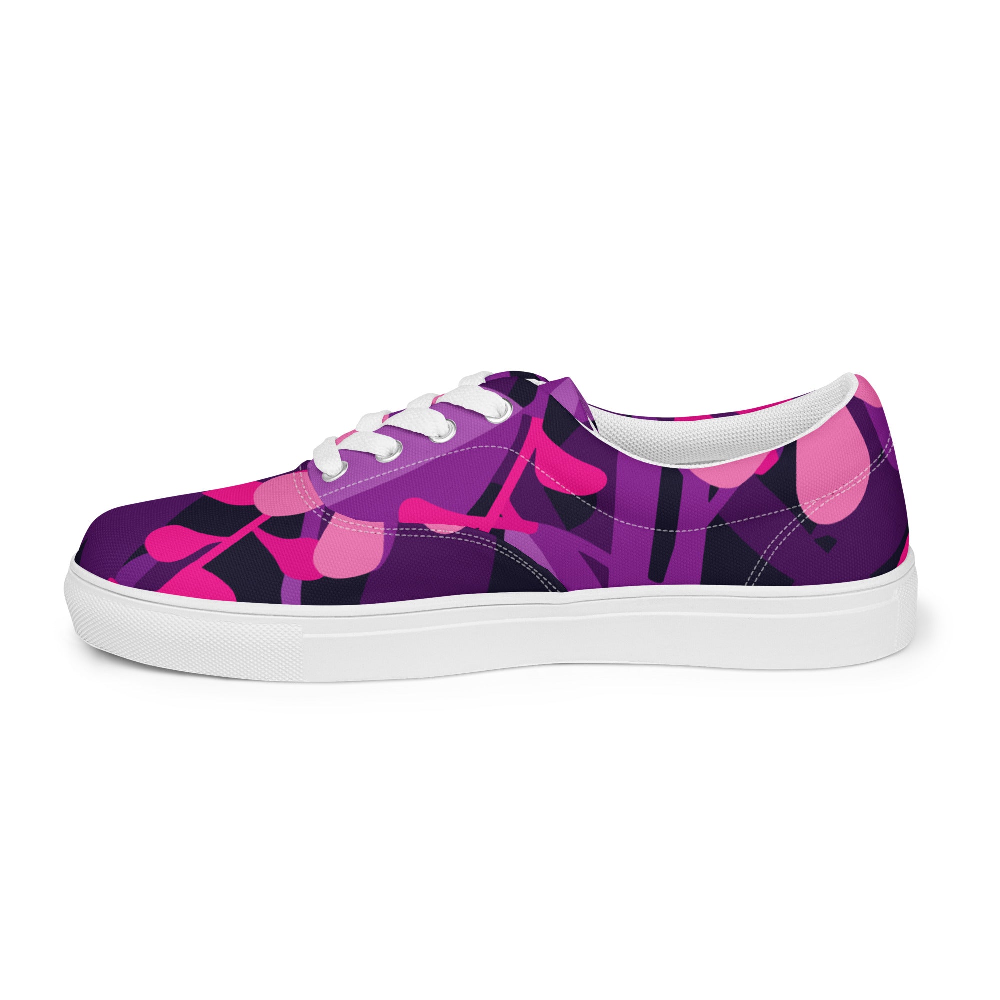 Women’s Pink and purple lace-up canvas shoes