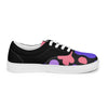 Women’s pink and purple in black lace-up canvas shoes