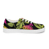 Women’s lace-up pink and Green canvas shoes