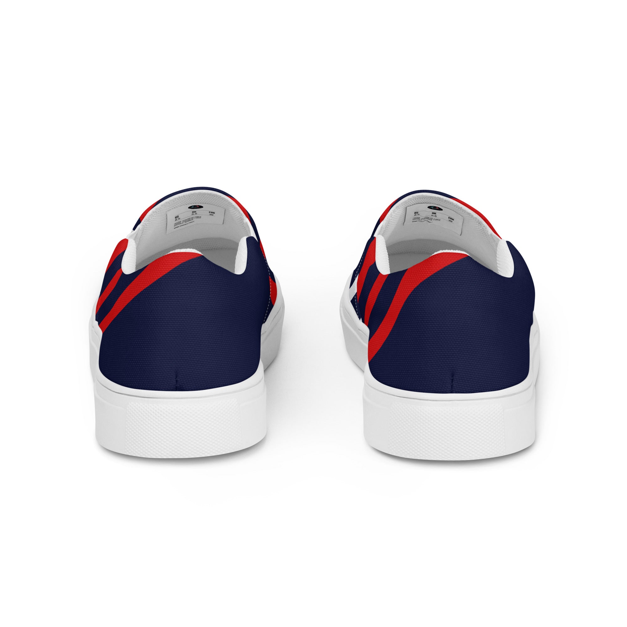 Red white stripes Women’s slip-on canvas shoes