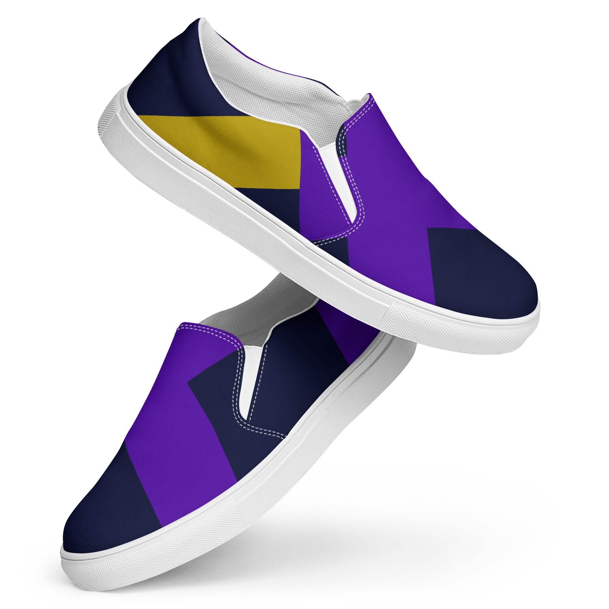 Purple and black Women’s slip-on canvas shoes