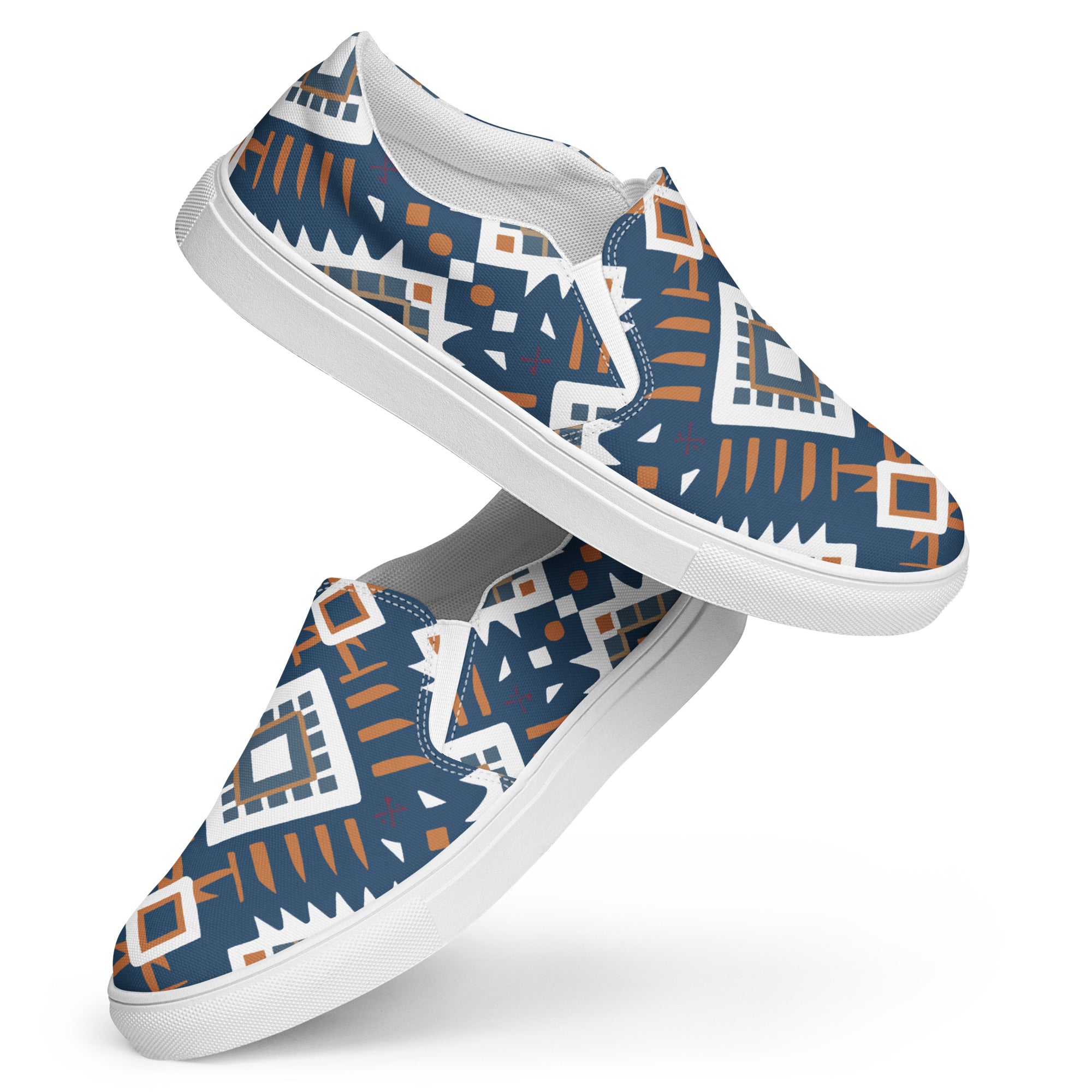 Geometric Pattern Women’s slip-on canvas shoes