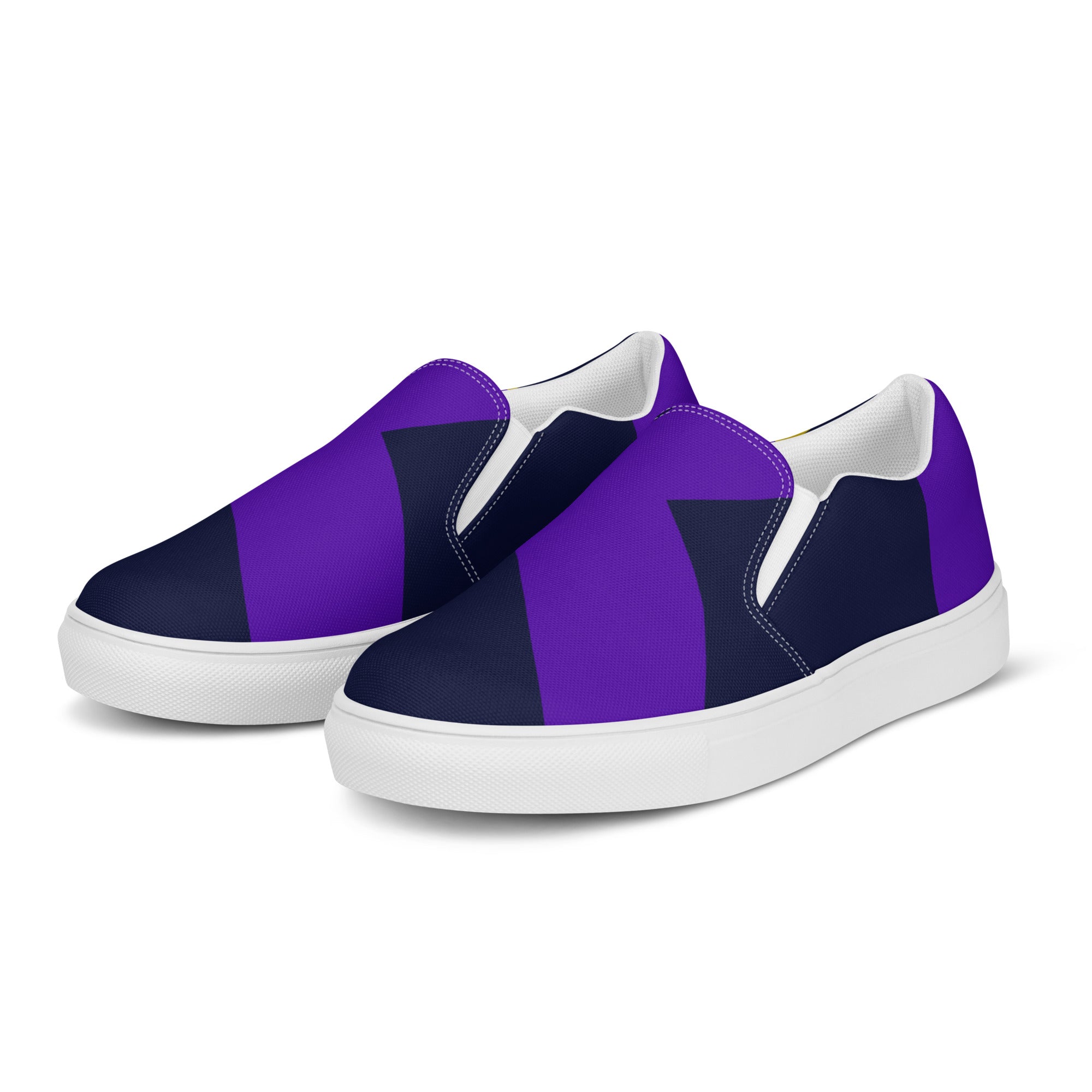 Purple and black Women’s slip-on canvas shoes