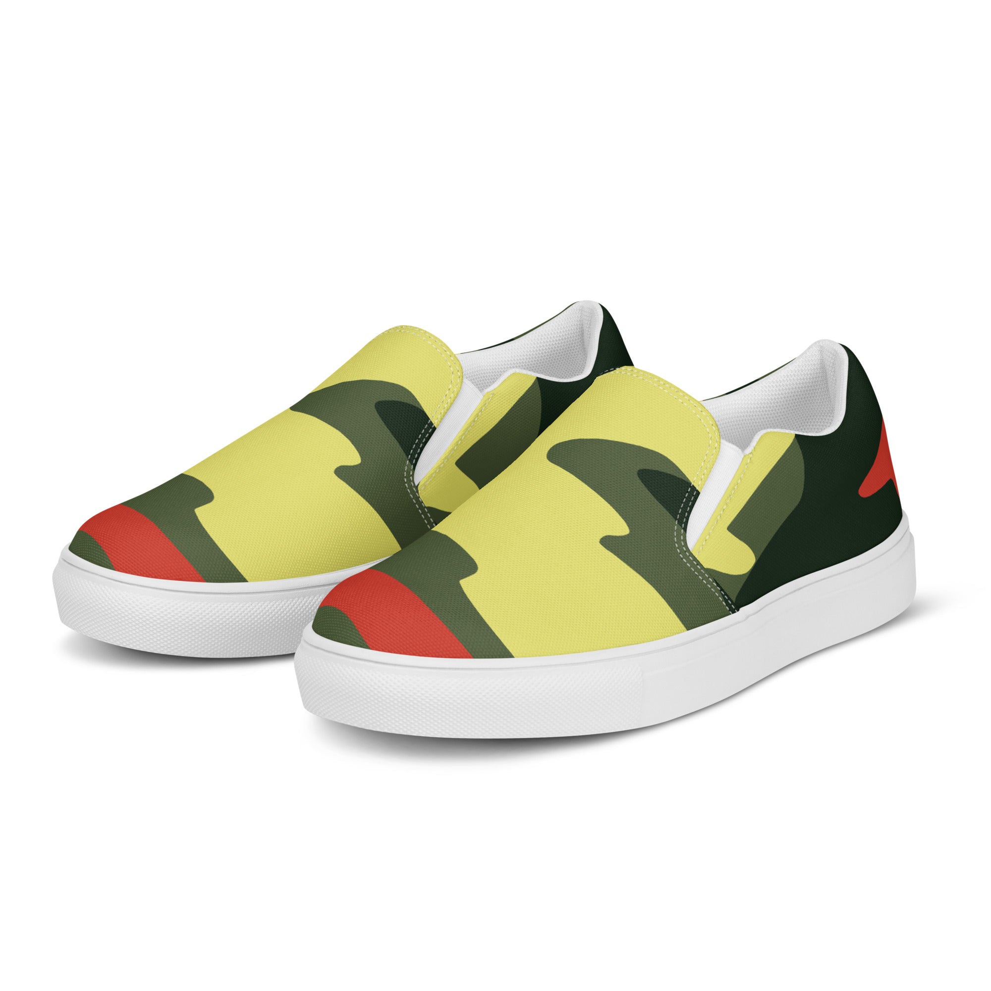 Yellow red Como Women’s slip-on canvas shoes