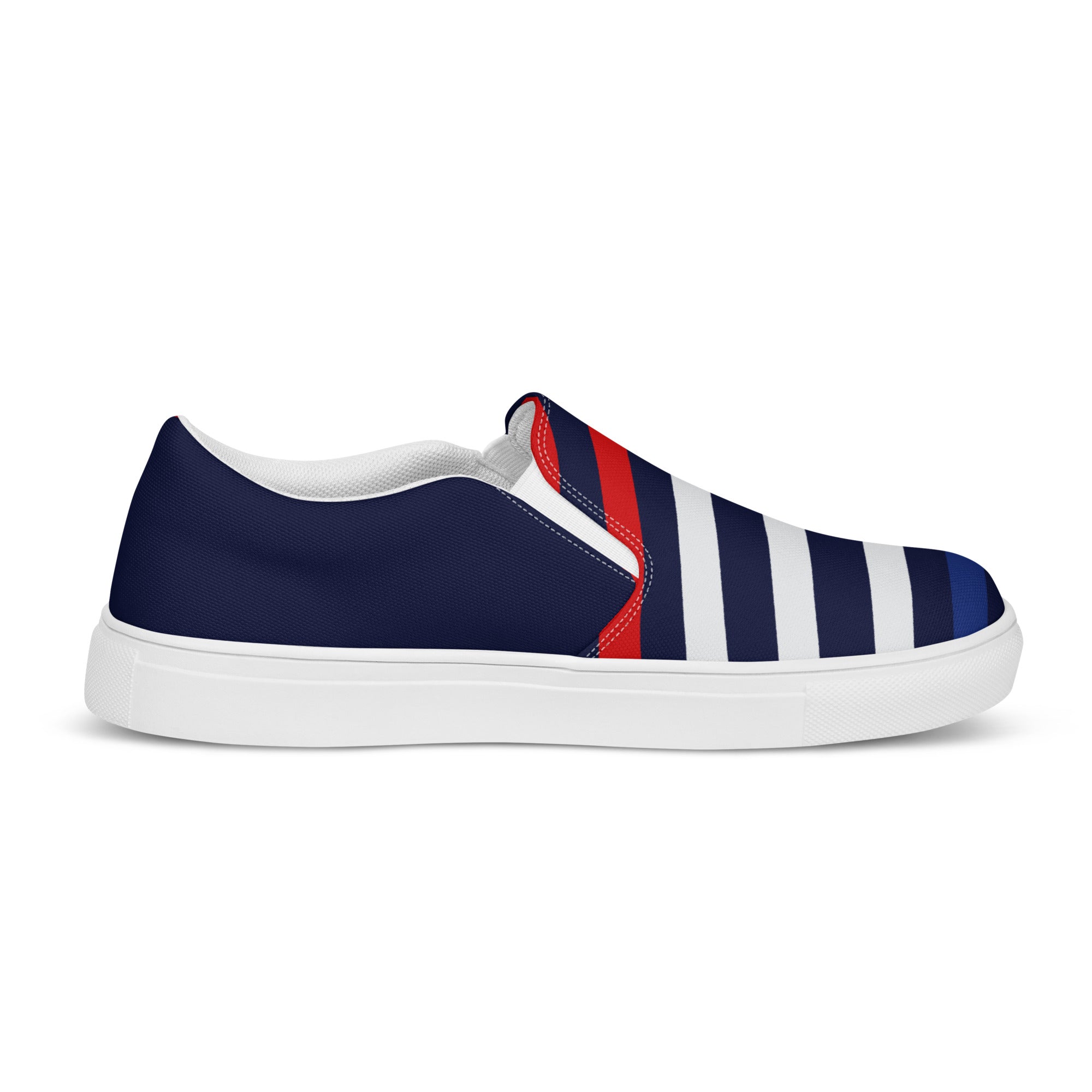 Red white stripes Women’s slip-on canvas shoes