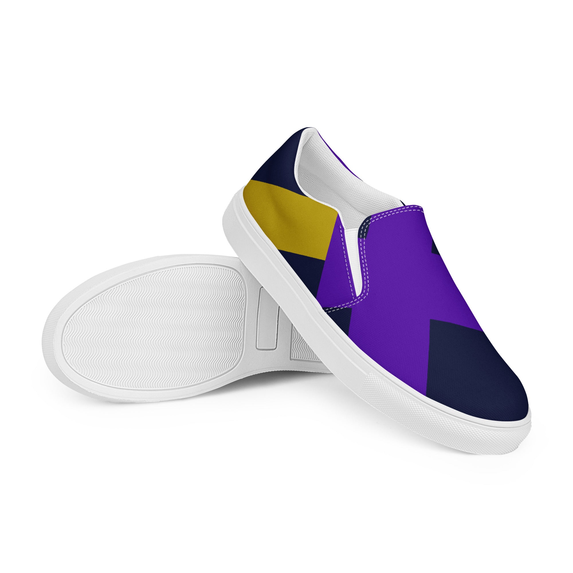 Purple and black Women’s slip-on canvas shoes