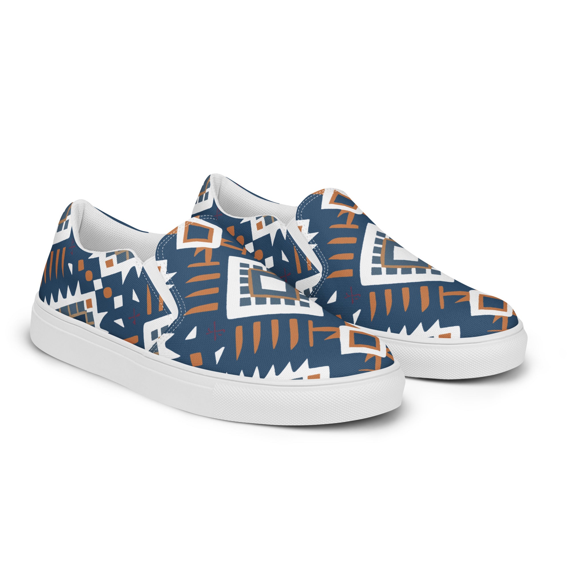 Geometric Pattern Women’s slip-on canvas shoes