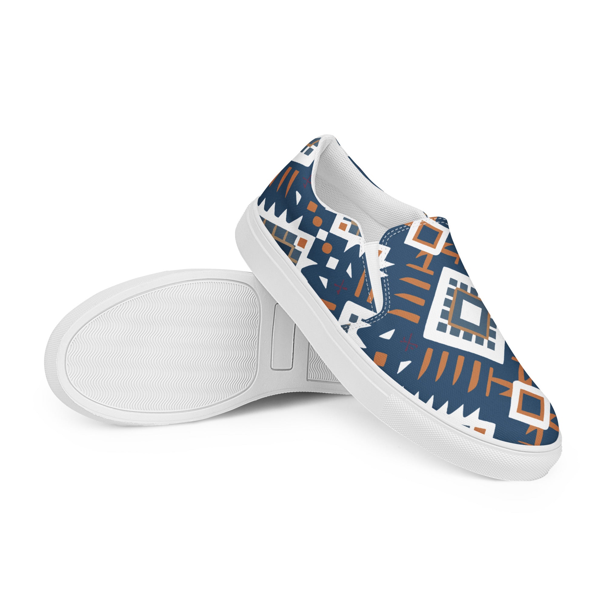 Geometric Pattern Women’s slip-on canvas shoes