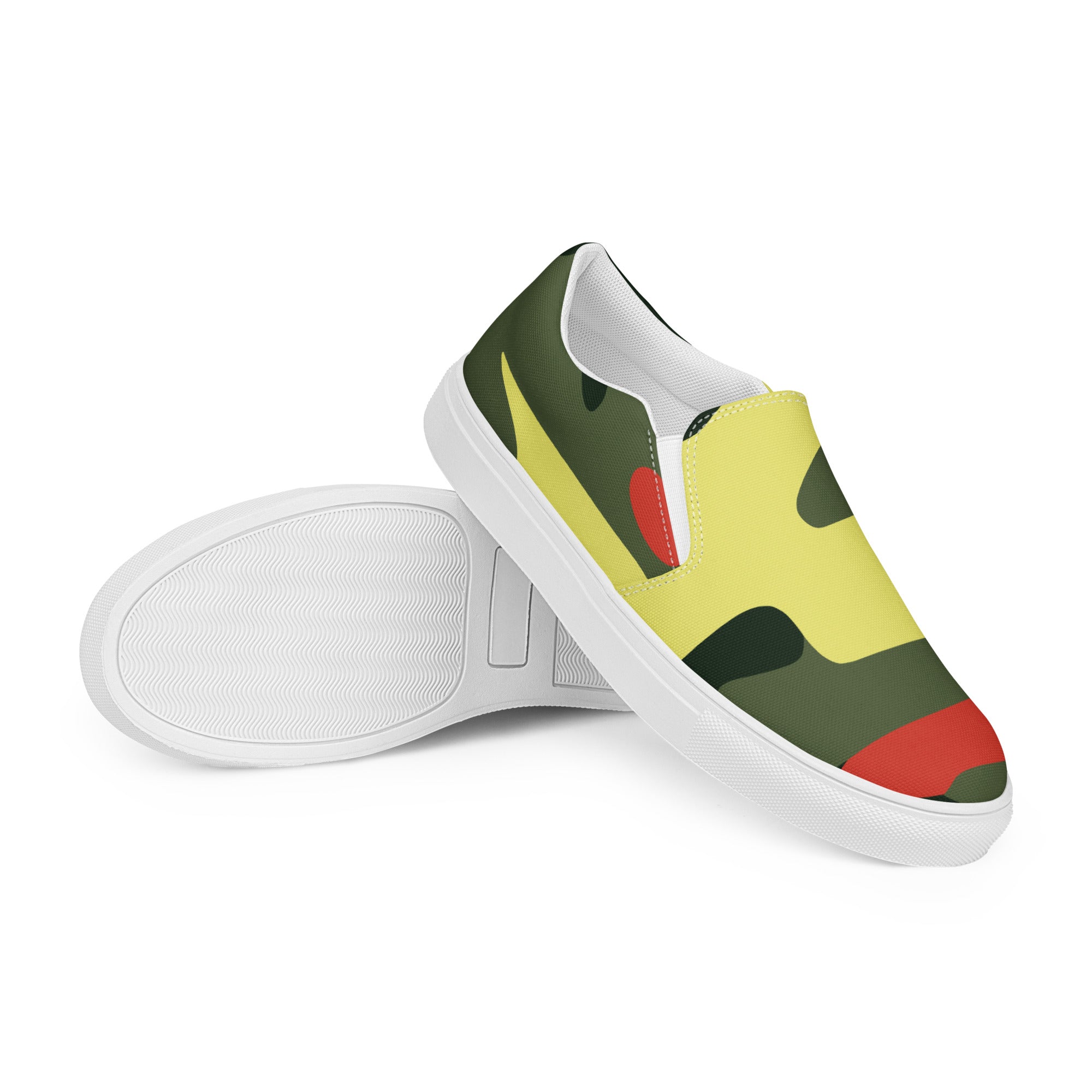 Yellow red Como Women’s slip-on canvas shoes